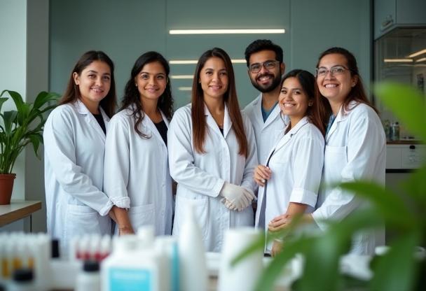 AromaVedica team at their Pune research facility
